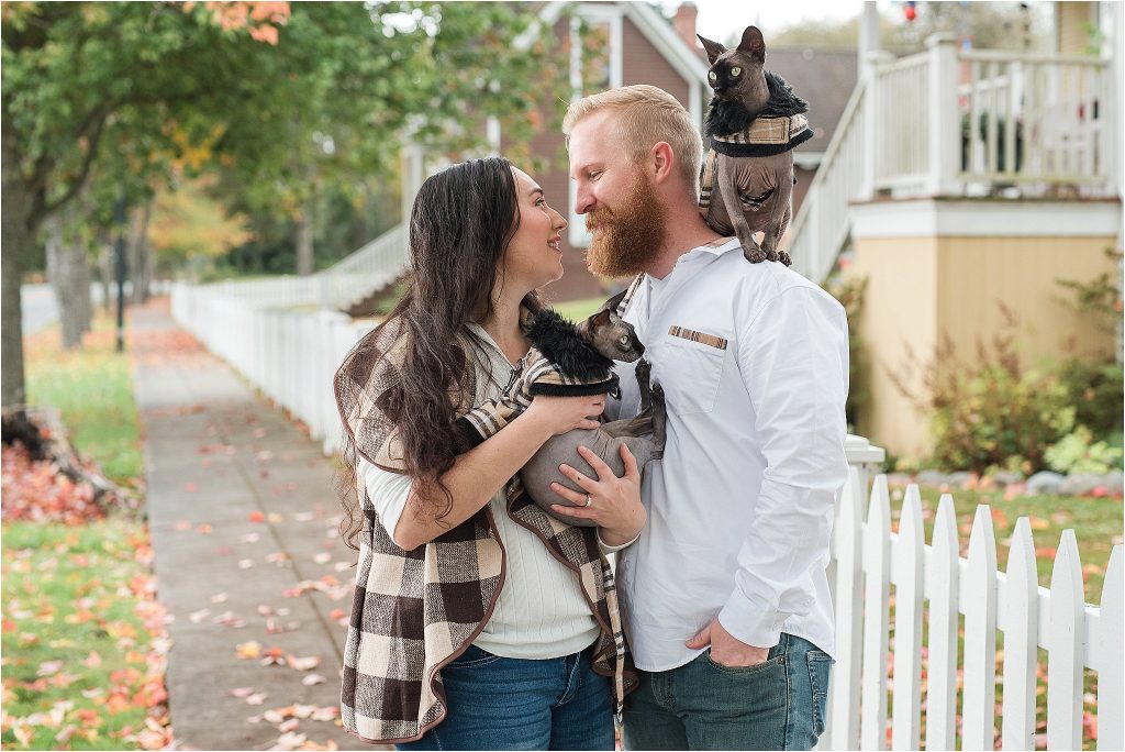 port gamble fall family portrait with cats